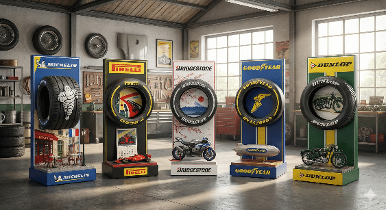 لاستیک میشلن ، لاستیک پیرلی ، لاستیک بریجستون ، لاستیک گودیر ، لاستیک دانلوپ